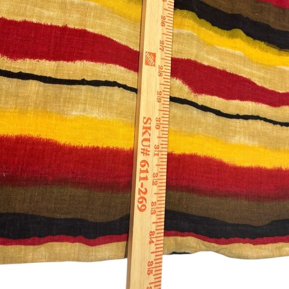 Vintage 90s Linen Blend Bold Striped Short-Sleeve Button-up Dress‎ Size 6 Petite - Picture 3 of 7